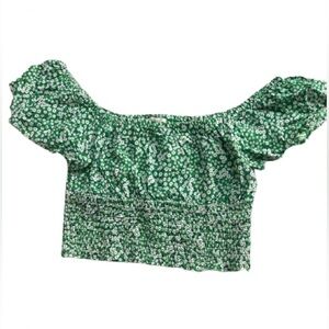 Elegant Green Floral Blouse